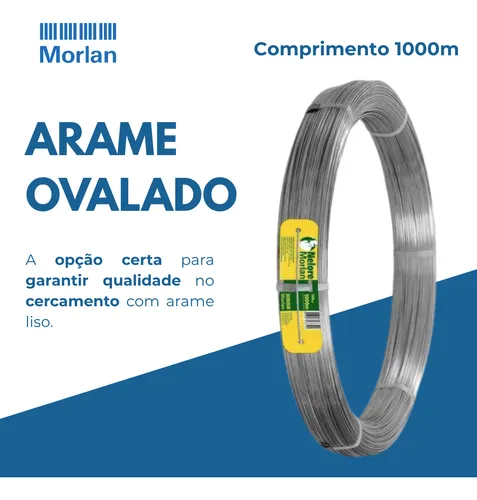 Arame Liso Ovalado Para Gado 1000m Cerca Rural Galvanizado